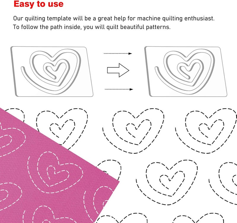 Kapyoo 3Pcs Freemotion Quilting Rulers and Templates Set Quilting Templates for Machine Quilting Quilting Supplies Quilting Patterns with Non-Slip Grips (Series A) - Image 3